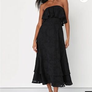 LULUS NWT Strapless Floral Midi Dress